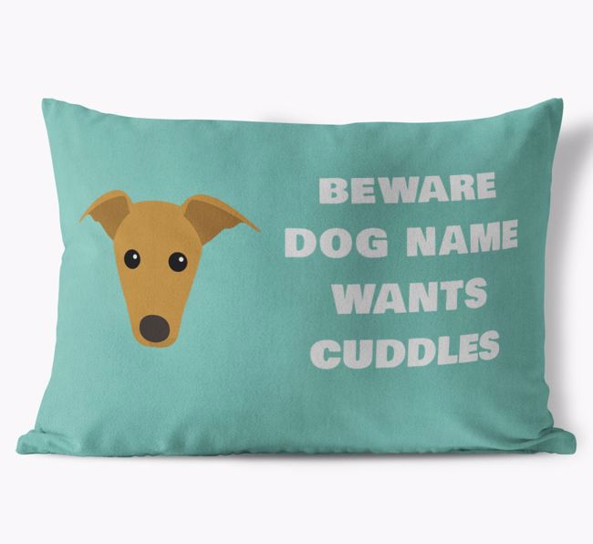 Beware of Cuddles: Personalized {breedFullName} Soft Touch Pillow